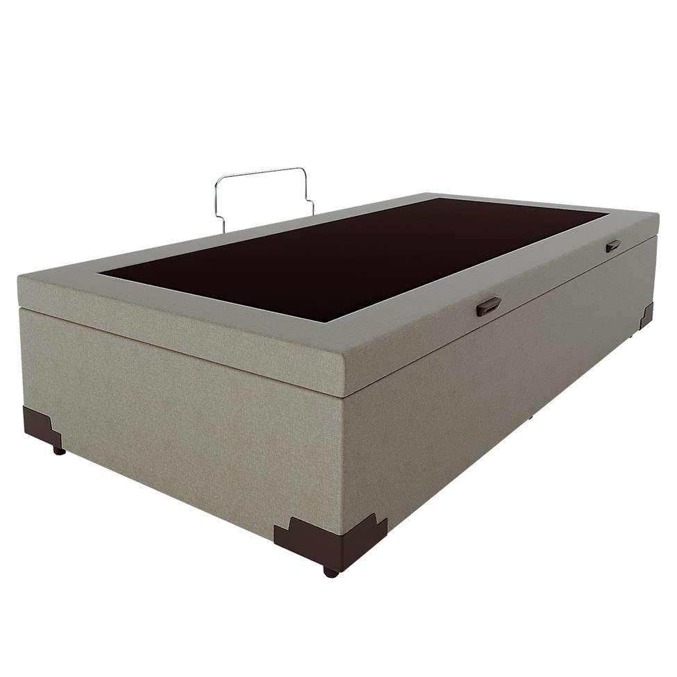 Base para Cama Box Solteiro Martin Premium com Baú Linho (47x88x188 cm) Cru - 1