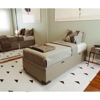 Base para Cama Box Solteiro Martin Premium com Baú Linho (47x88x188 cm) Cru - 2