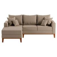 Sofá 3 Lugares Beny Com Chaise Esquerdo Linho Bege - 1