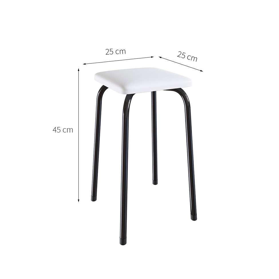 Conjunto de Mesa de Cozinha com 4 Lugares Verona II Branco e Preto - 4