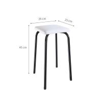 Conjunto de Mesa de Cozinha com 4 Lugares Verona II Branco e Preto