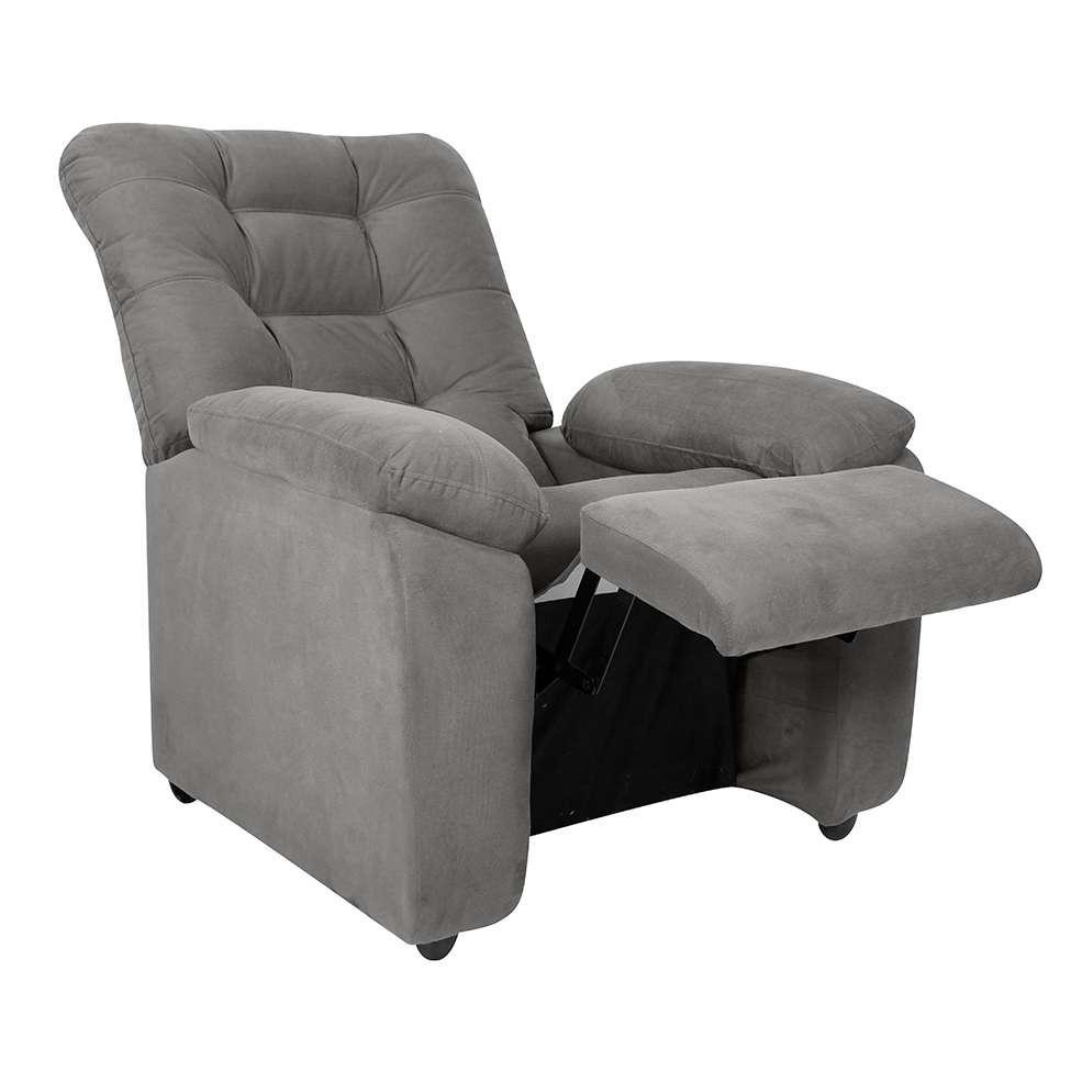 Poltrona Reclinável MX-61 Ônix Suede Cinza - 1