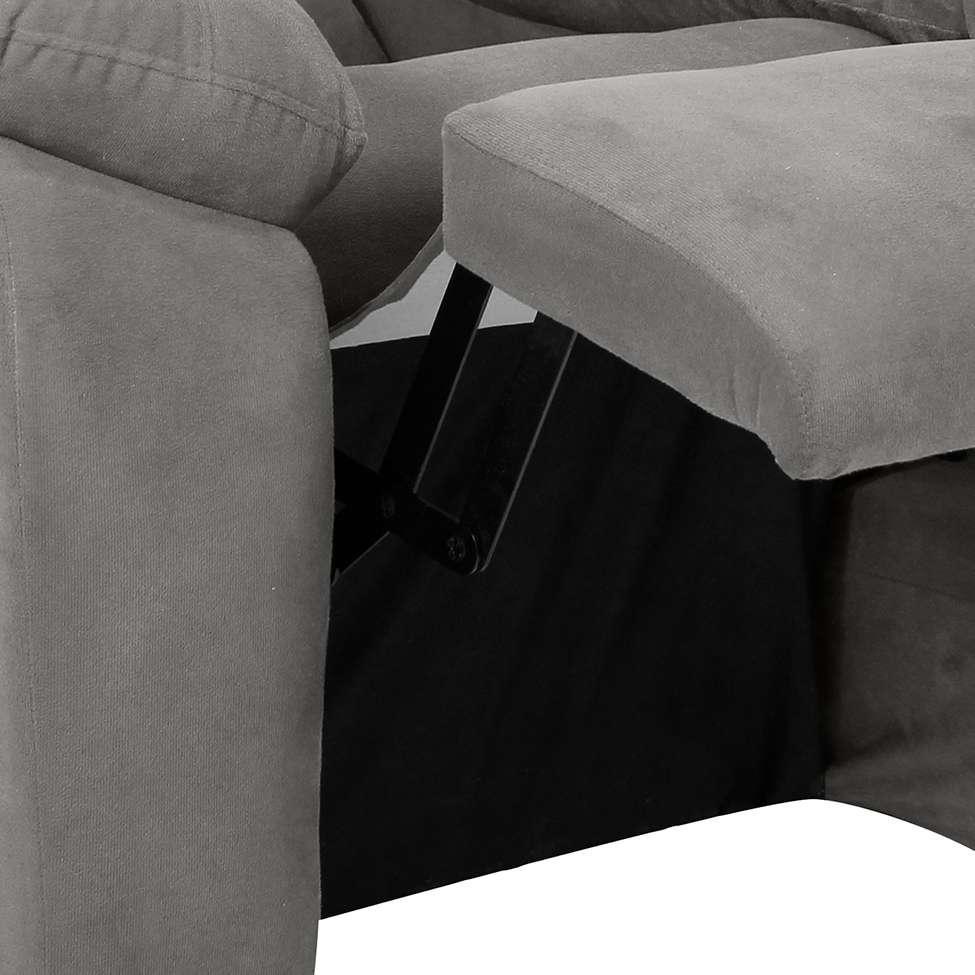 Poltrona Reclinável MX-61 Ônix Suede Cinza - 7