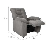 Poltrona Reclinável MX-61 Ônix Suede Cinza - 3
