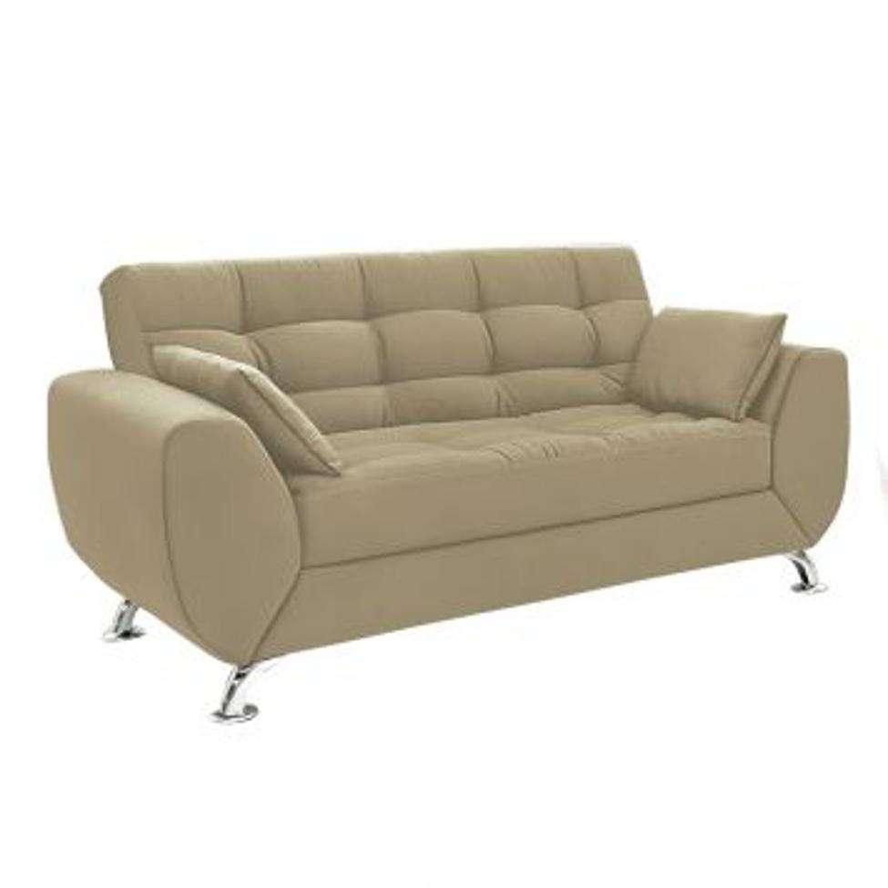 Conjunto de Sofá 2 e 3 Lugares Larissa Suede Bege - 2