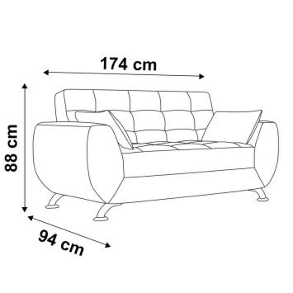 Conjunto de Sofá 2 e 3 Lugares Larissa Suede Bege - 4