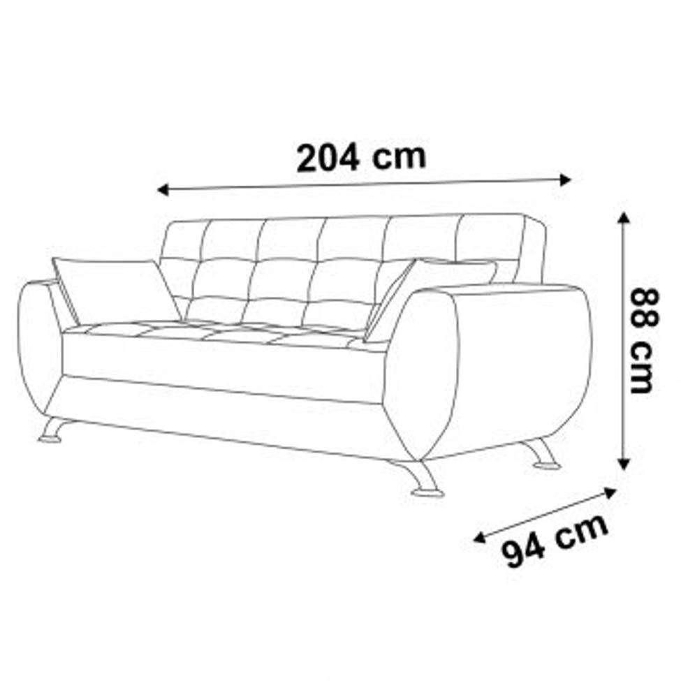 Conjunto de Sofá 2 e 3 Lugares Larissa Suede Bege - 5