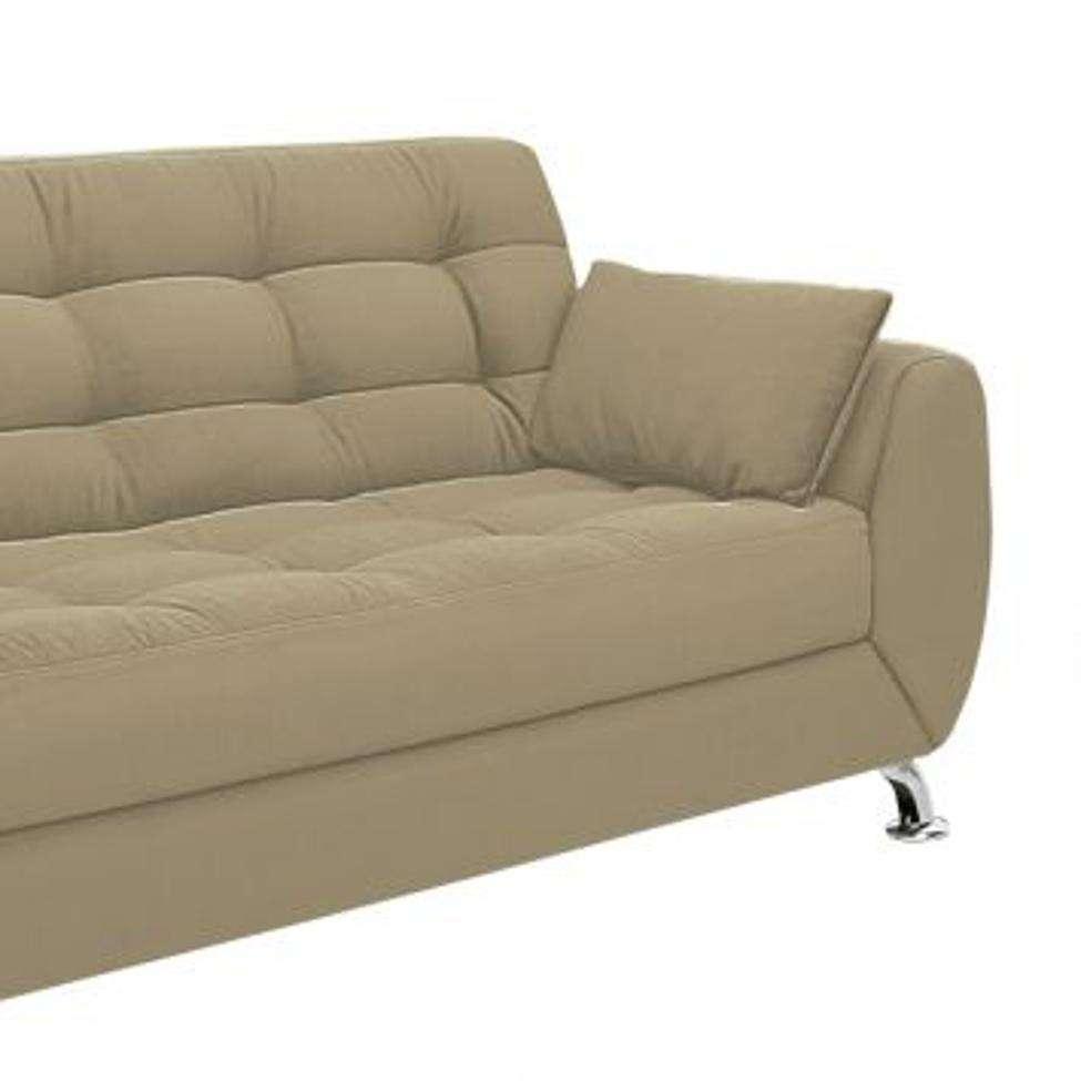 Conjunto de Sofá 2 e 3 Lugares Larissa Suede Bege - 7