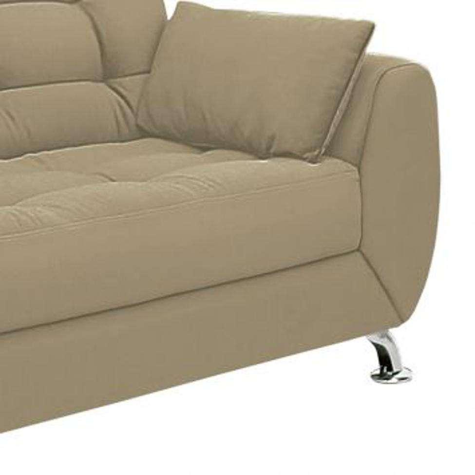 Conjunto de Sofá 2 e 3 Lugares Larissa Suede Bege - 9