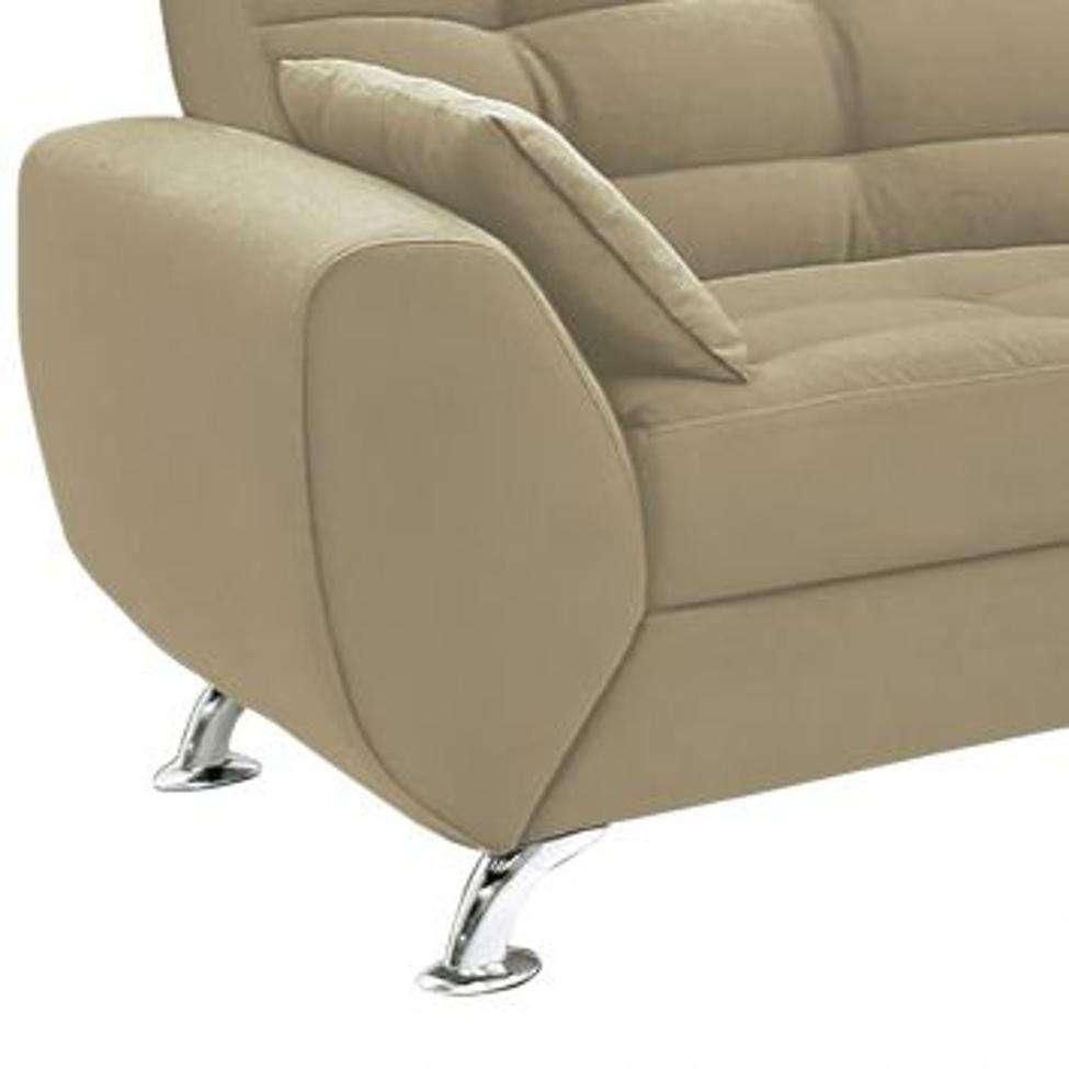 Conjunto de Sofá 2 e 3 Lugares Larissa Suede Bege - 10