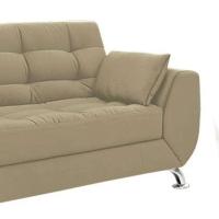 Conjunto de Sofá 2 e 3 Lugares Larissa Suede Bege - 6