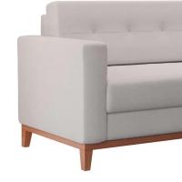 Sofá 3 Lugares Living Pés e Base em Madeira Linho Cotton Cru 180 cm - 6