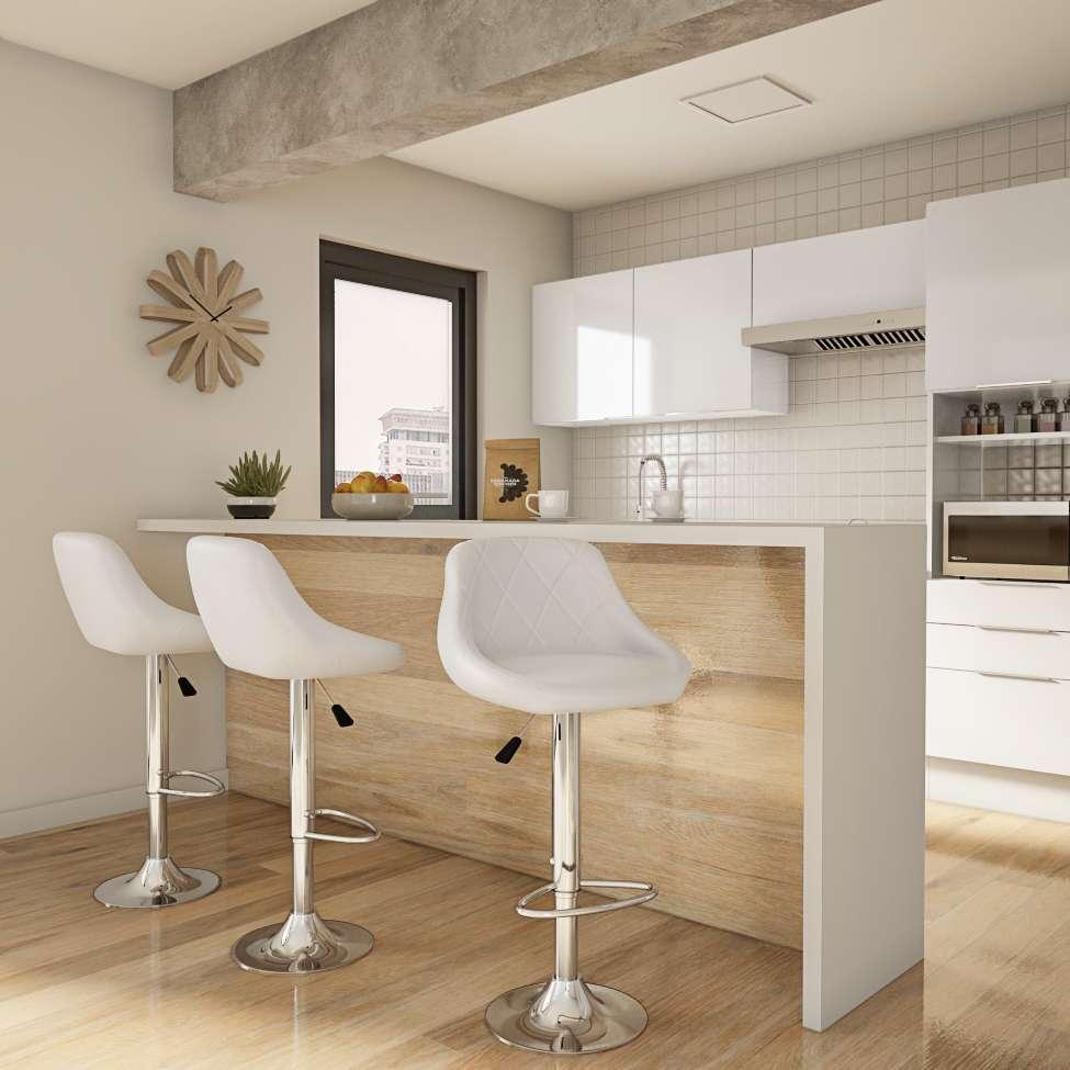 Banqueta Giratória Terracina Branca - 1