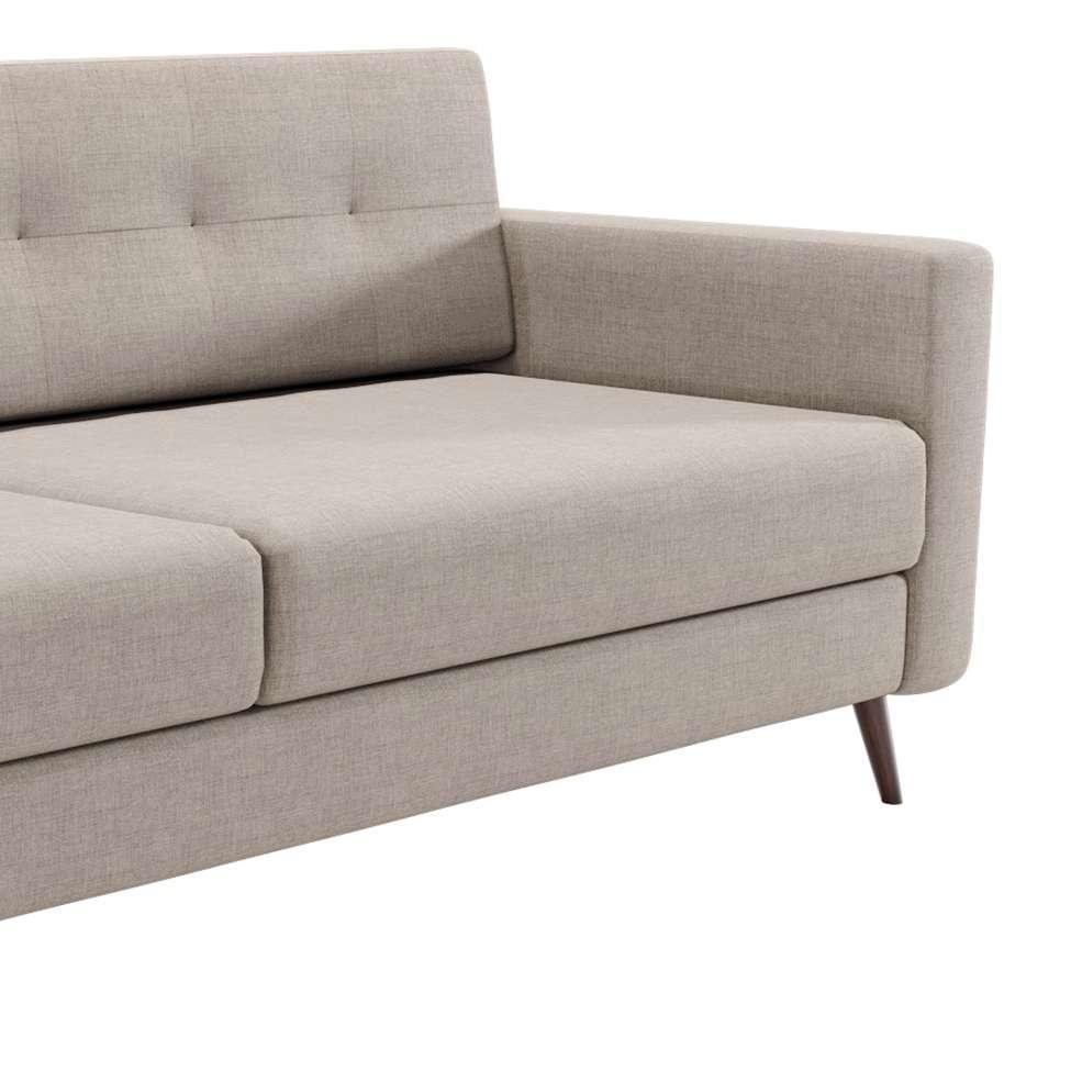 Sofá 3 Lugares Living Pé Palito Linho Cotton Cru 210 cm - 7