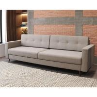 Sofá 3 Lugares Living Pé Palito Linho Cotton Cru 210 cm - 1