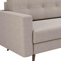 Sofá 3 Lugares Living Pé Palito Linho Cotton Cru 210 cm - 6