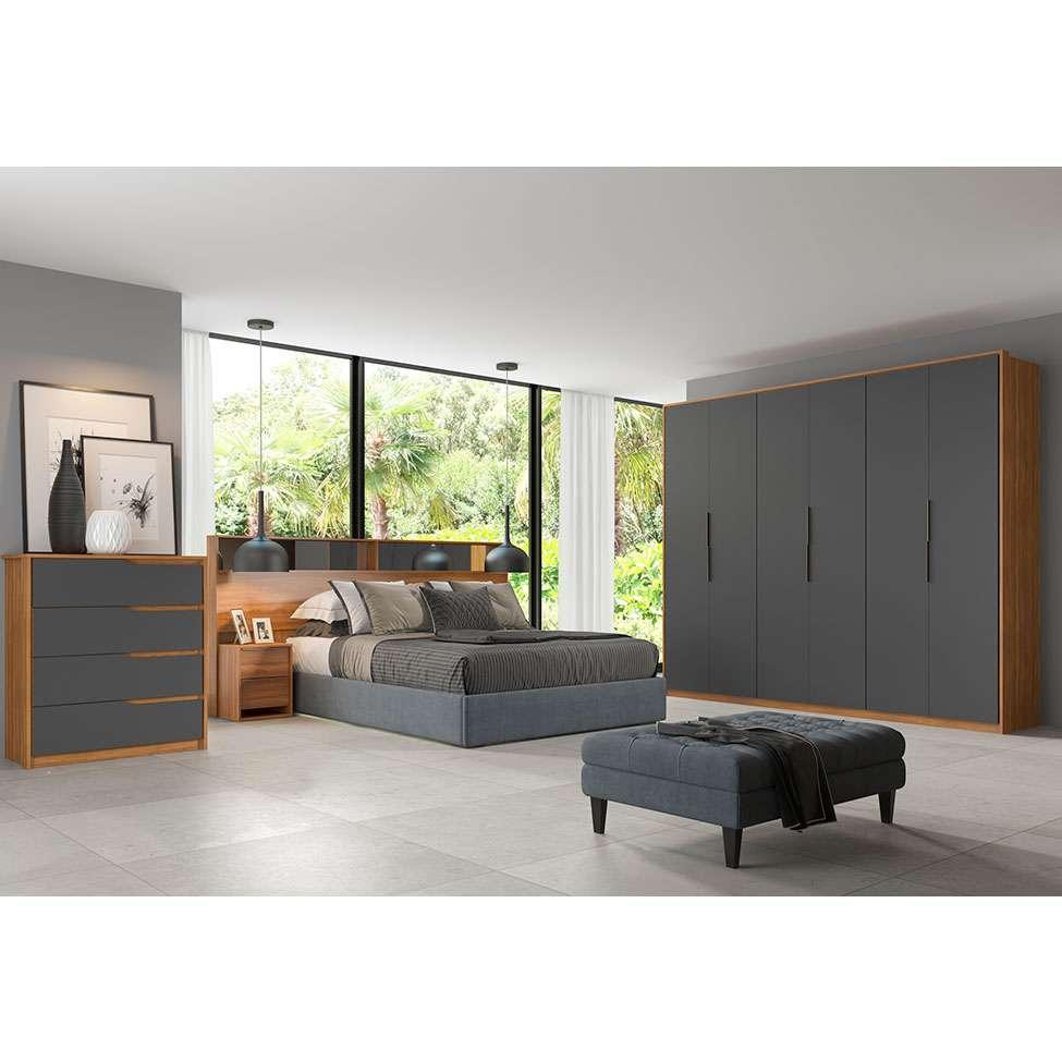 Guarda-Roupa Casal Atrice 6 PT 6 GV Amendola e Grafito - 2