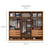 Guarda-Roupa Casal Atrice 6 PT 6 GV Amendola e Grafito - 3