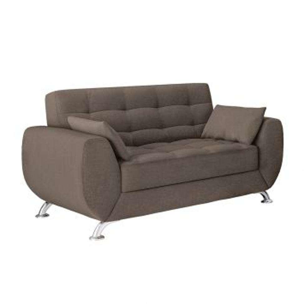 Conjunto de Sofá 2 e 3 Lugares Larissa Suede Castanho - 2