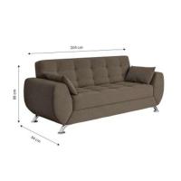 Conjunto de Sofá 2 e 3 Lugares Larissa Suede Castanho - 5