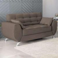 Conjunto de Sofá 2 e 3 Lugares Larissa Suede Castanho - 6