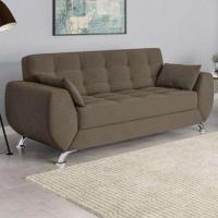 Conjunto de Sofá 2 e 3 Lugares Larissa Suede Castanho - 7