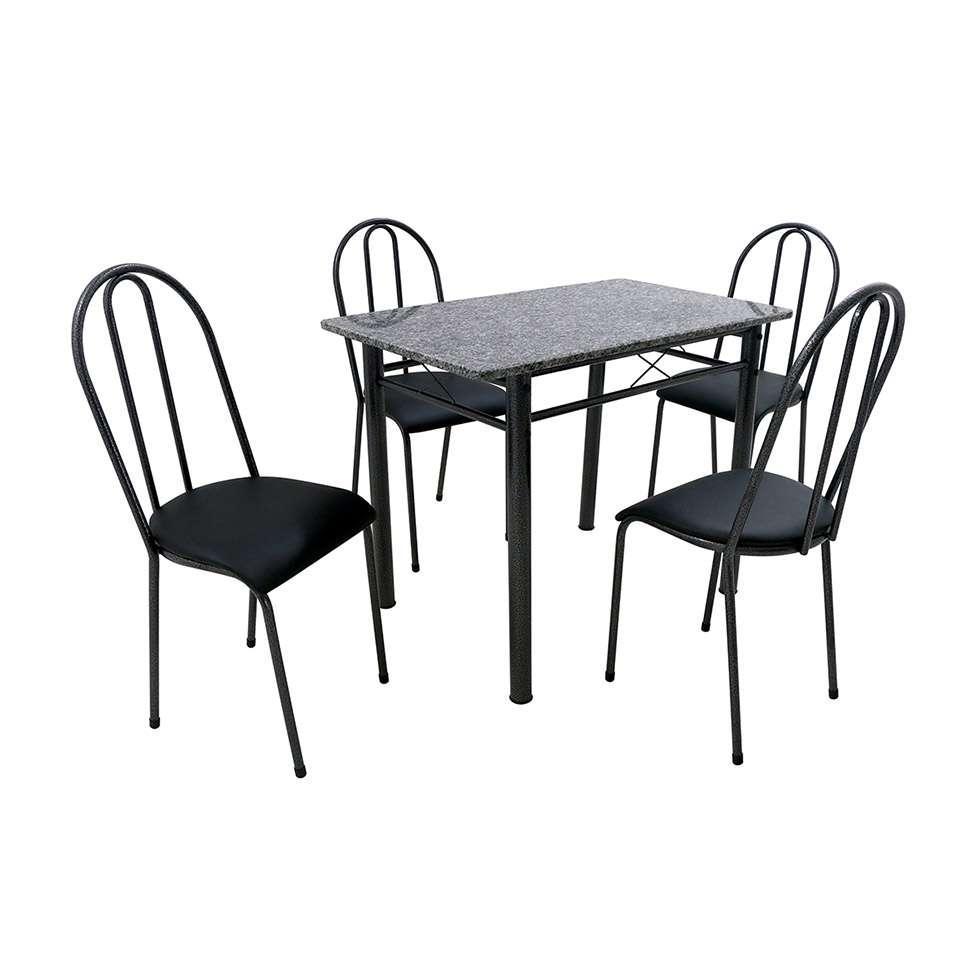 Conjunto de Mesa com 4 Cadeiras Genebra Preto - 2