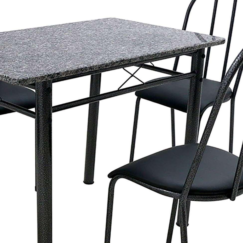 Conjunto de Mesa com 4 Cadeiras Genebra Preto - 4