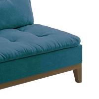 Sofá-Cama 3 Lugares Casal Premium Base e Pés de Madeira Suede Azul - 10