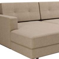 Sofá 4 Lugares Living com Chaise Esquerdo Pé Palito Linho Cotton Bege - 6