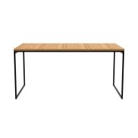 Mesa de Jantar Retangular Industrial Stanford Carvalho e Preta 160 cm