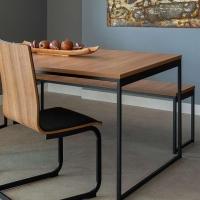 Mesa de Jantar Retangular Industrial Stanford Carvalho e Preta 160 cm - 6