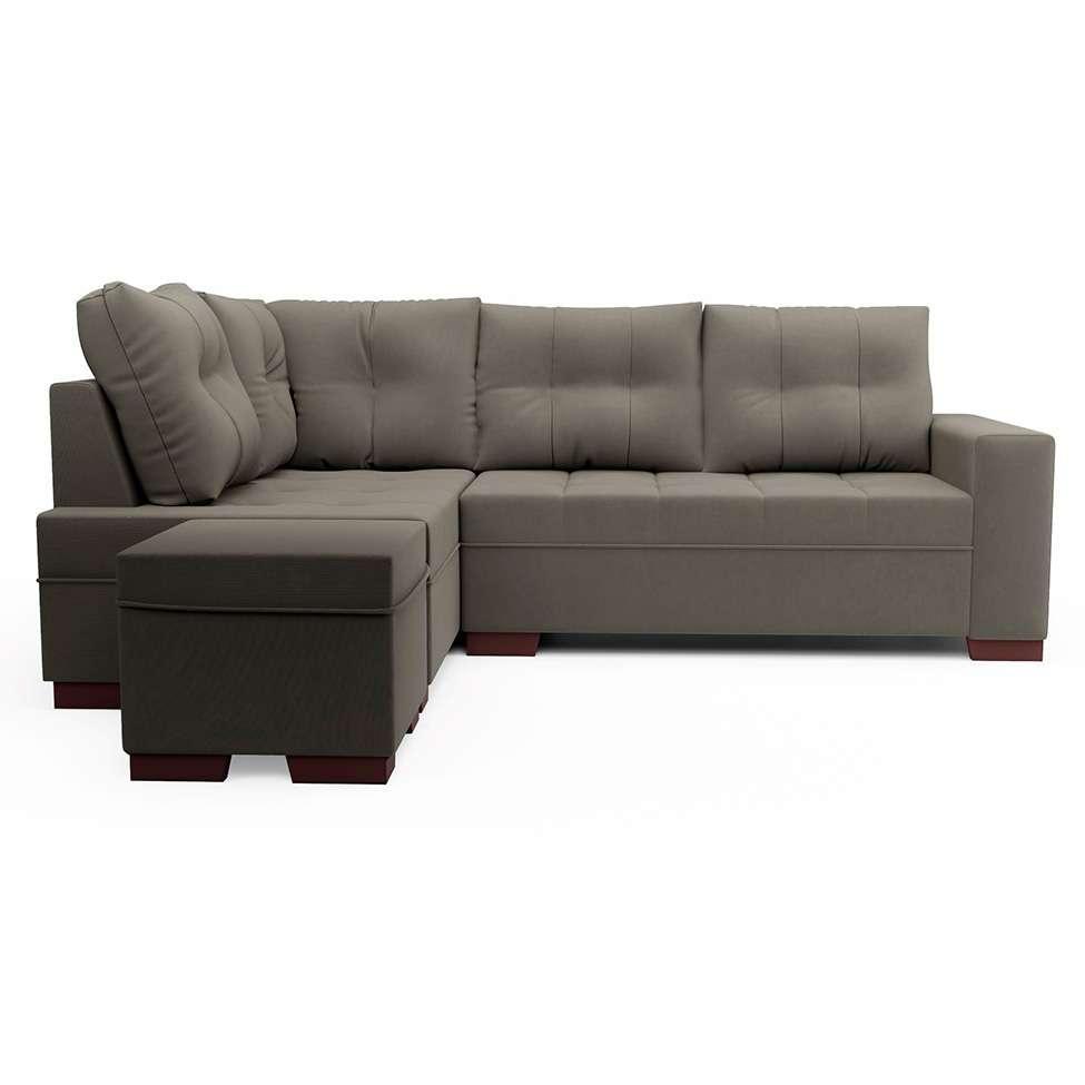 Sofá de Canto 6 Lugares Gávea Suede Cinza - 5