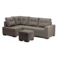 Sofá de Canto 6 Lugares Gávea Suede Cinza - 1