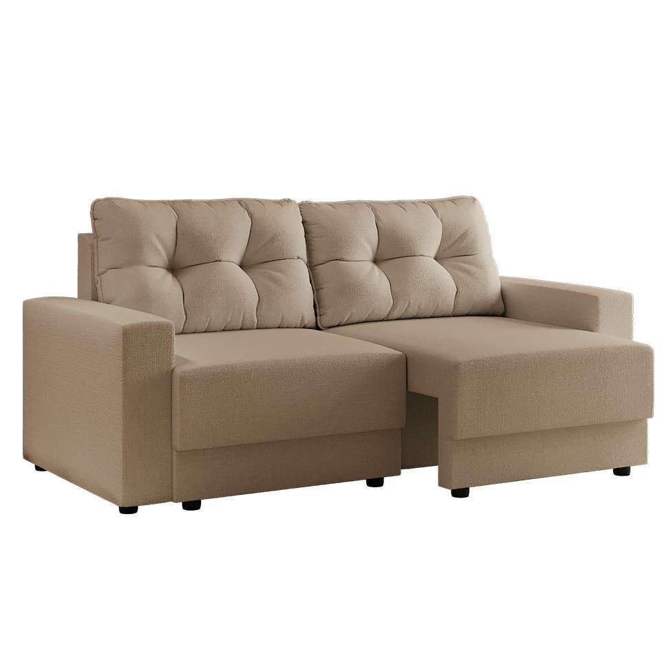 Sofá 3 Lugares Retrátil Lubeck Linho Bege - 2