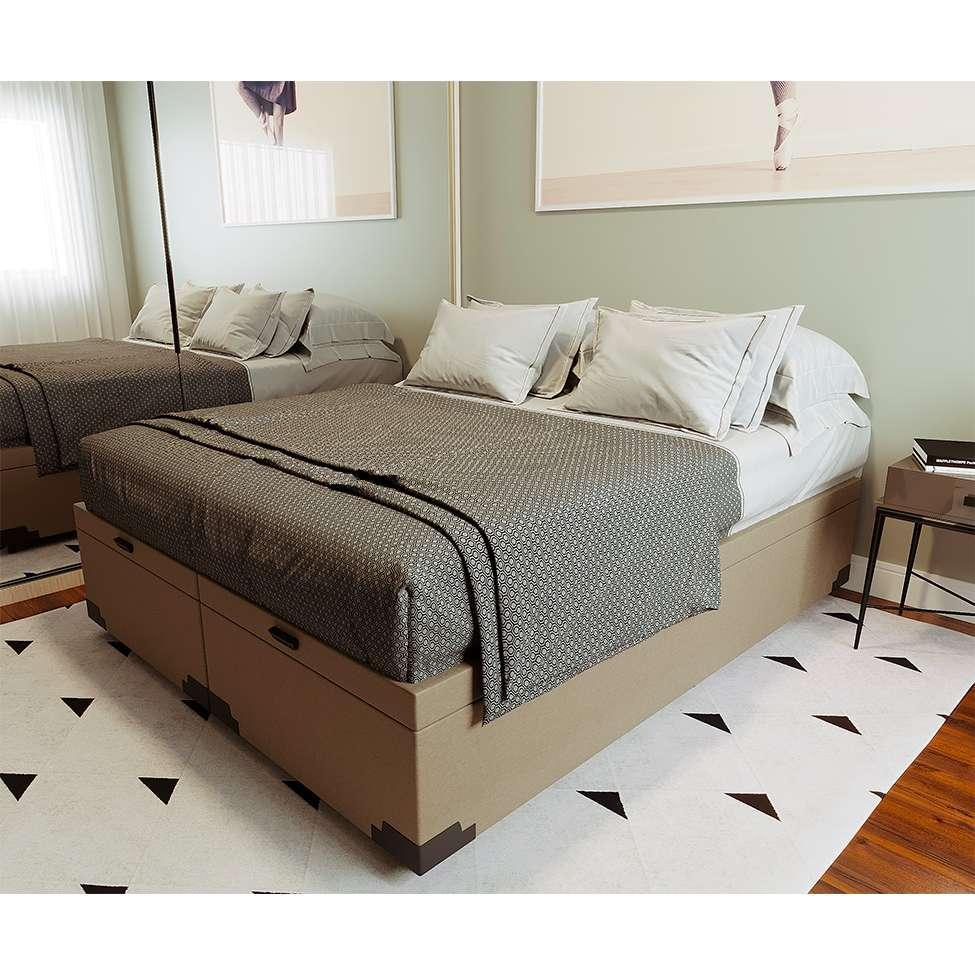 Base para Cama Box Queen Martin Premium com Baú Linho (47x158x198 cm) Bege - 2