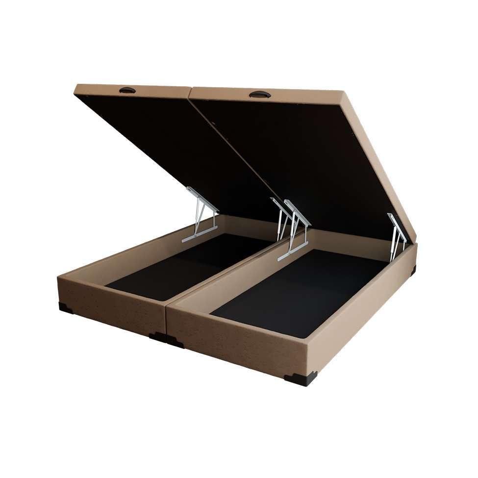 Base para Cama Box Queen Martin Premium com Baú Linho (47x158x198 cm) Bege - 5