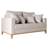 Sofá 2 Lugares Beny Base de Madeira Linho Cotton Cru - 5