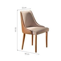 Conjunto com 2 Cadeiras de Jantar Esmeralda II Caramelo e Bege - 3