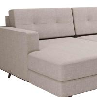 Sofá 4 Lugares Living com Chaise Esquerdo Pé Palito Linho Cotton Cru - 6