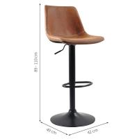 Conjunto com 2 Banquetas Giratórias Harbor Marrom - 2