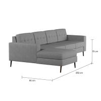 Sofá 4 Lugares Surprised com Chaise Esquerdo Pé Palito Linho Cotton Cinza - 4