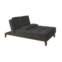 Sofá-Cama 3 Lugares Casal Amanda com Pés de Madeira Suede Cinza - 6