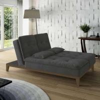 Sofá-Cama 3 Lugares Casal Amanda com Pés de Madeira Suede Cinza - 10