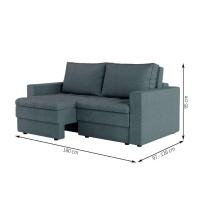 Sofá 3 Lugares Retrátil Berna Linho Cinza 180 cm - 3