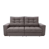 Sofá 3 Lugares Retrátil e Reclinável Biarritz Suede Castanho - 3