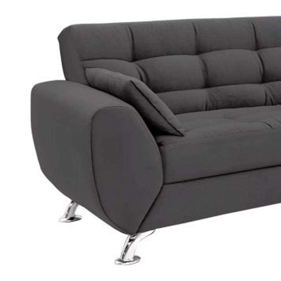 Conjunto de Sofá 2 e 3 Lugares Larissa II Suede Cinza - 6