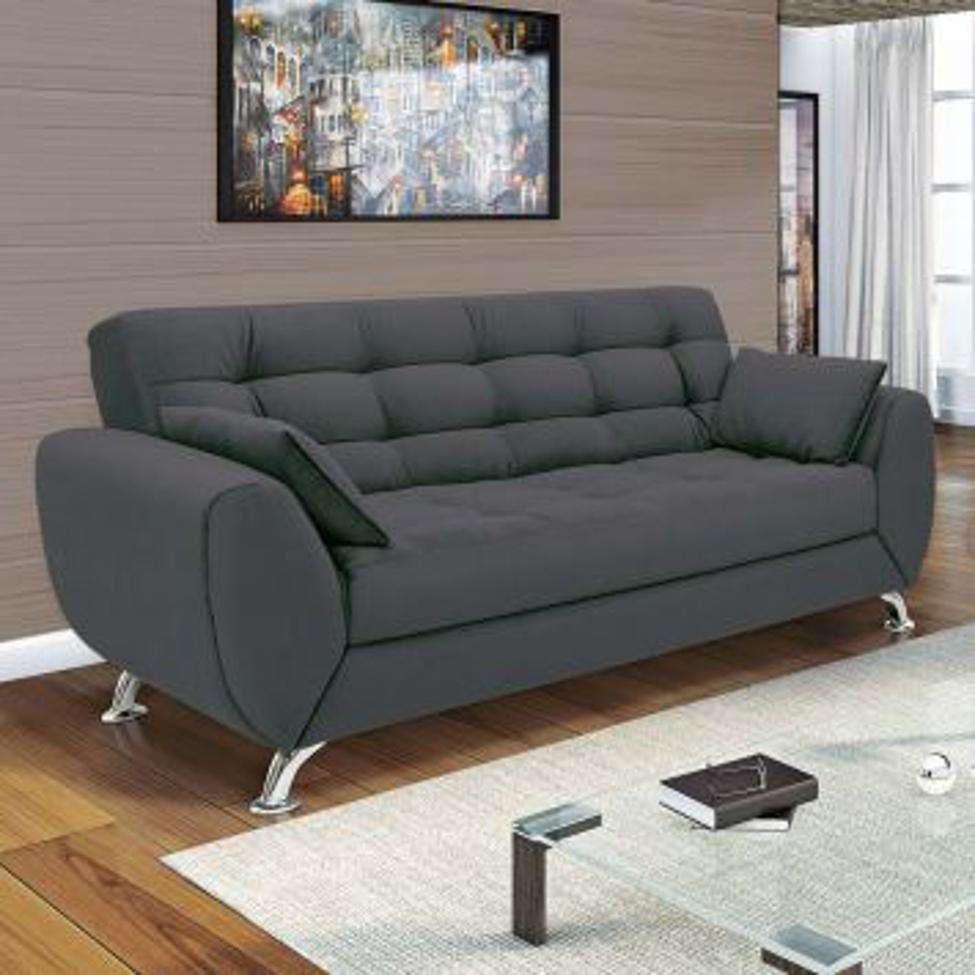 Conjunto de Sofá 2 e 3 Lugares Larissa II Suede Cinza - 9