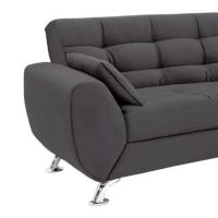 Conjunto de Sofá 2 e 3 Lugares Larissa II Suede Cinza - 6