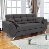 Conjunto de Sofá 2 e 3 Lugares Larissa II Suede Cinza - 8